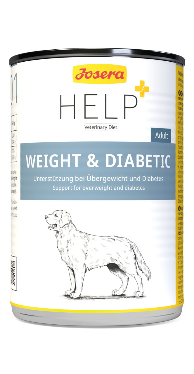 Josera Help Weight & Diabetic, diätetisches Hundefutter für erw. Hunde, 400 g, unterstützt bei Übergewicht & Diabetes.