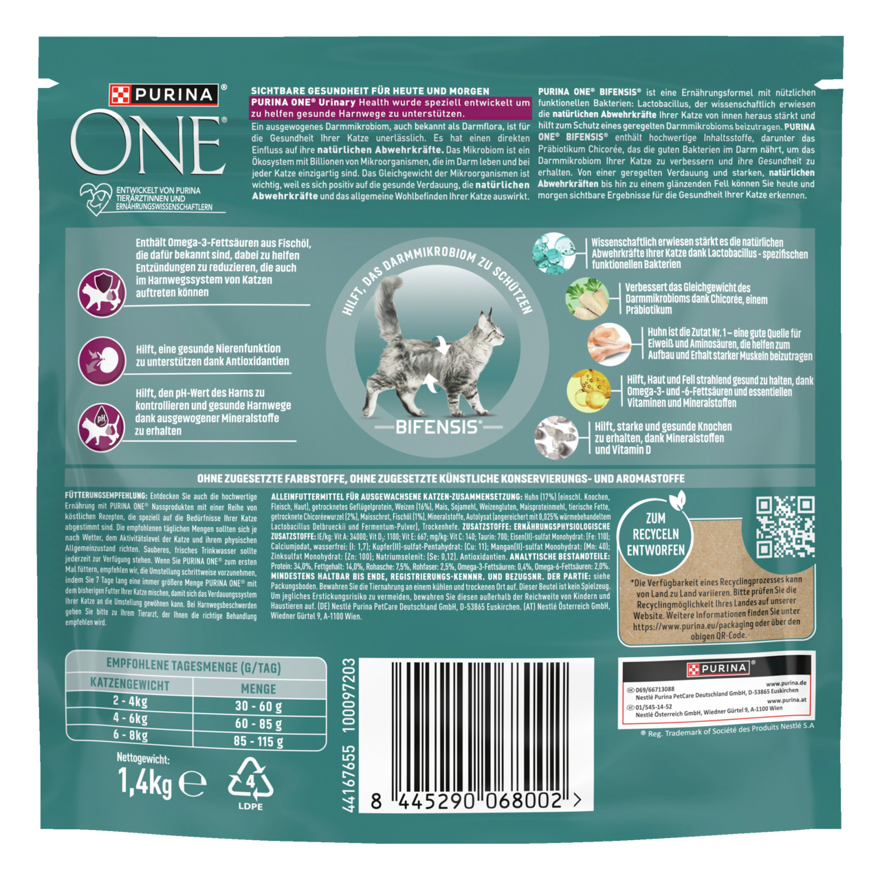 ONE Urinary Care reich an Huhn/Weizen 1,4 kg