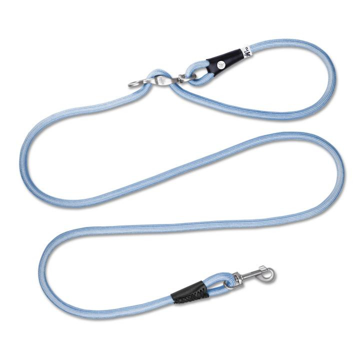 Hundeleine Curli Clasp Leash, Marke Curli, für Hunde, hellblau, robustes geflochtenes Material, verstellbar, ideal für Spaziergänge.