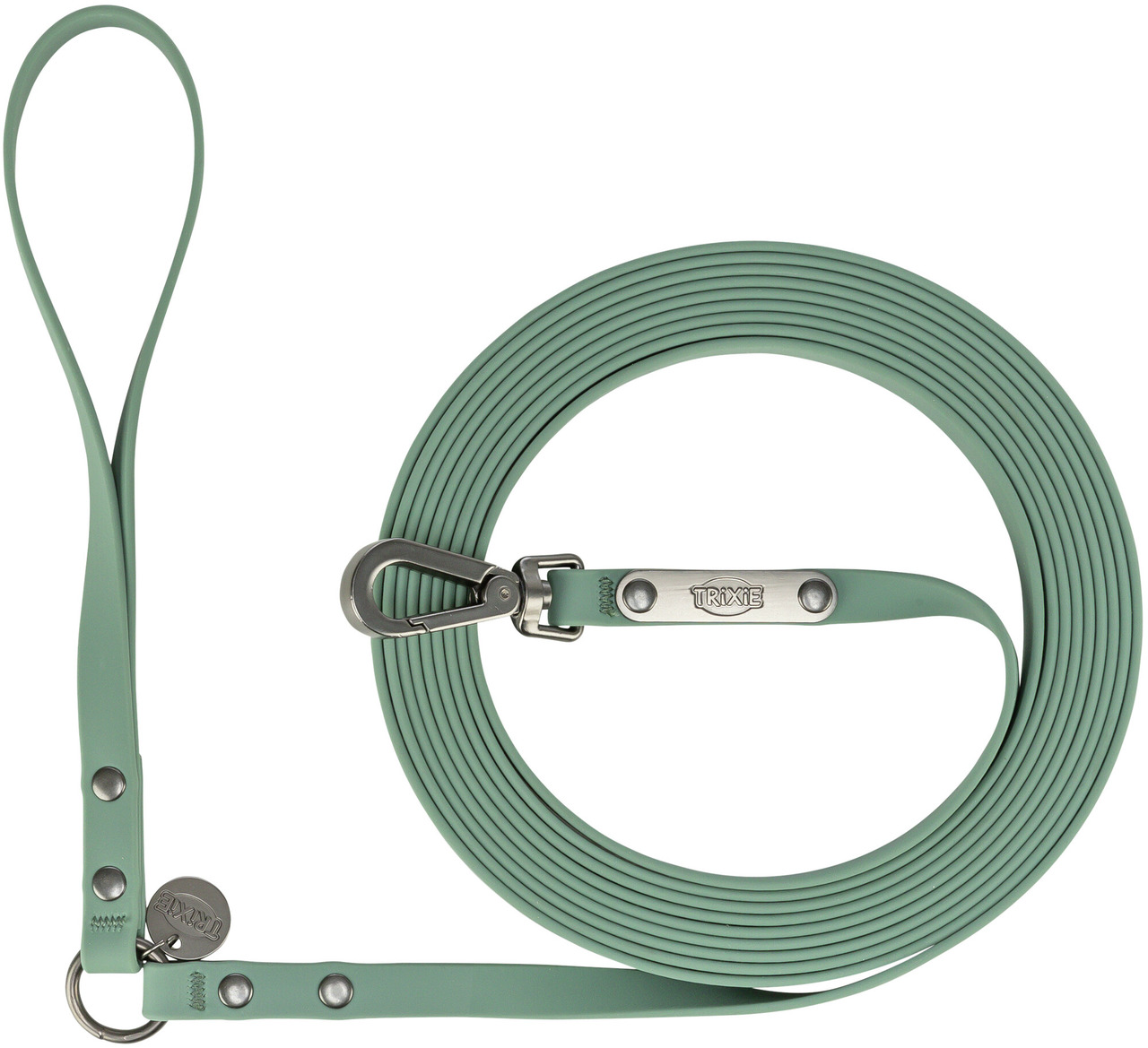 TRIXIE Hundeleine, grün, für alle Hundegrößen, rob. Material, stabiler Karabiner, Handschlaufe, ideal f. Spaziergänge, Training.