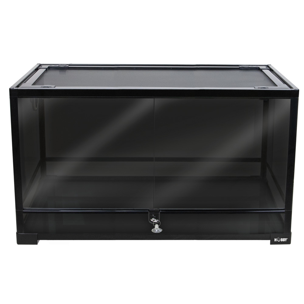 HOBBY Terrarium, rechteckig, Glas+Metall, für Reptilien/Terrarientiere, abschließbare Tür, optimale Sicht+Haltung.