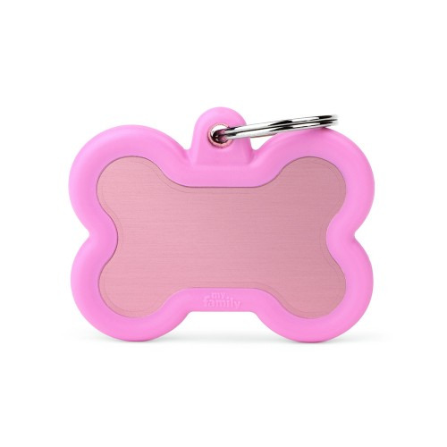 MY FAMILY Aluminium pink Rubber QR Hushtag Bone