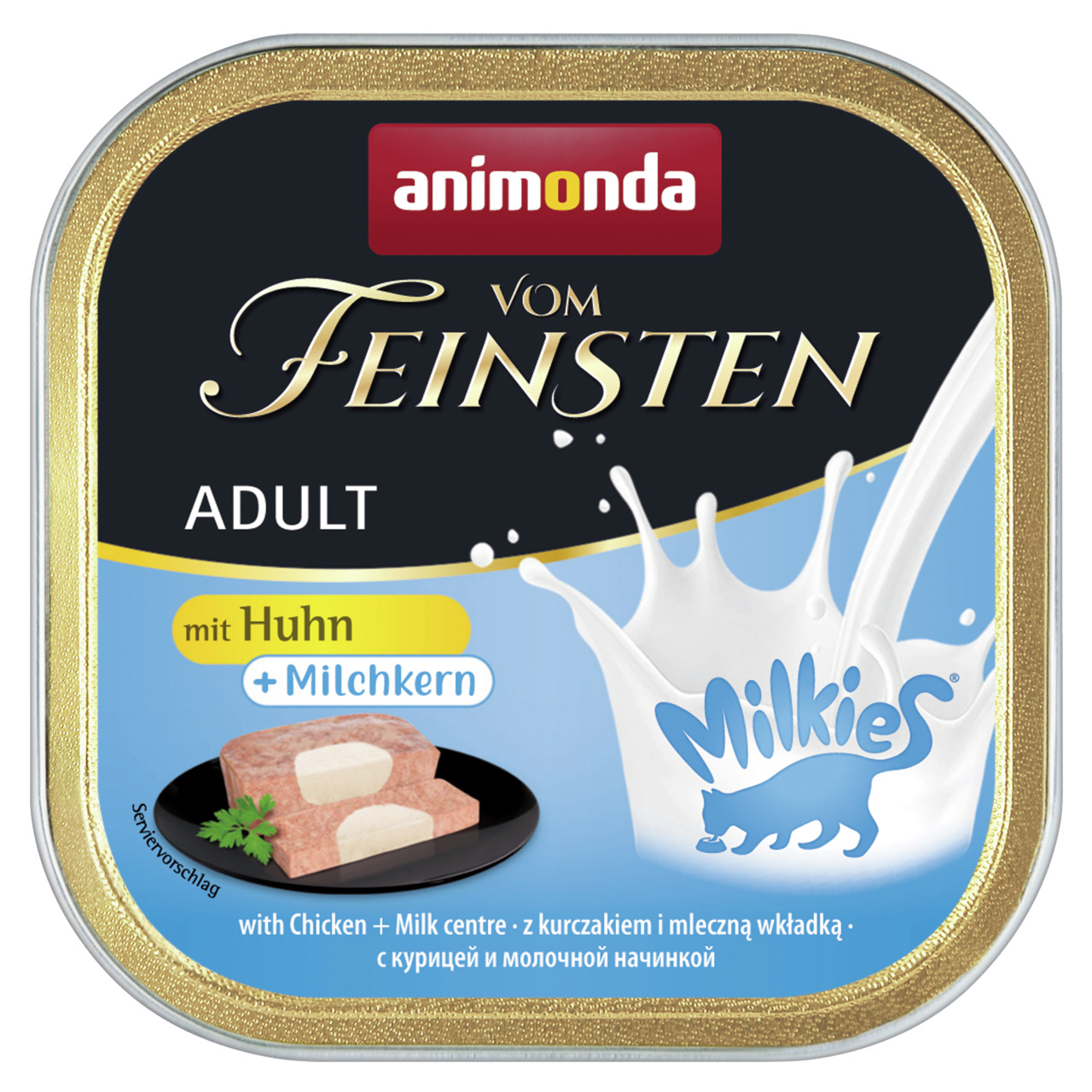 animonda Vom Feinsten Adult mit Milchkern Huhn + Milchkern 100g Schale Katzennassfutter