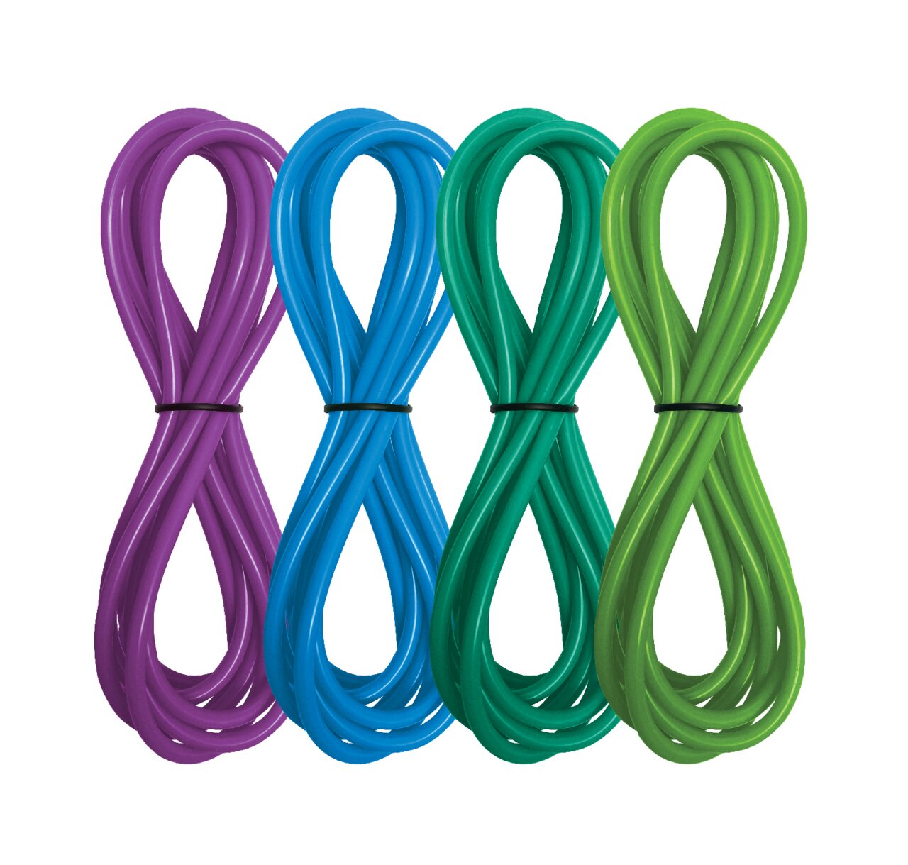 Red Sea Schläuche, Aquaristik, flexibel, Farben: Lila, Blau, Türkis, Grün, gebunden mit Gummiband, ideal zur Systemkennzeichnung.