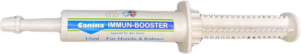 Canina Immun-Booster, 15 ml, für Hunde & Katzen, unterstützt Darmgesundheit, weiße Dosierspritze, Marke Canina.