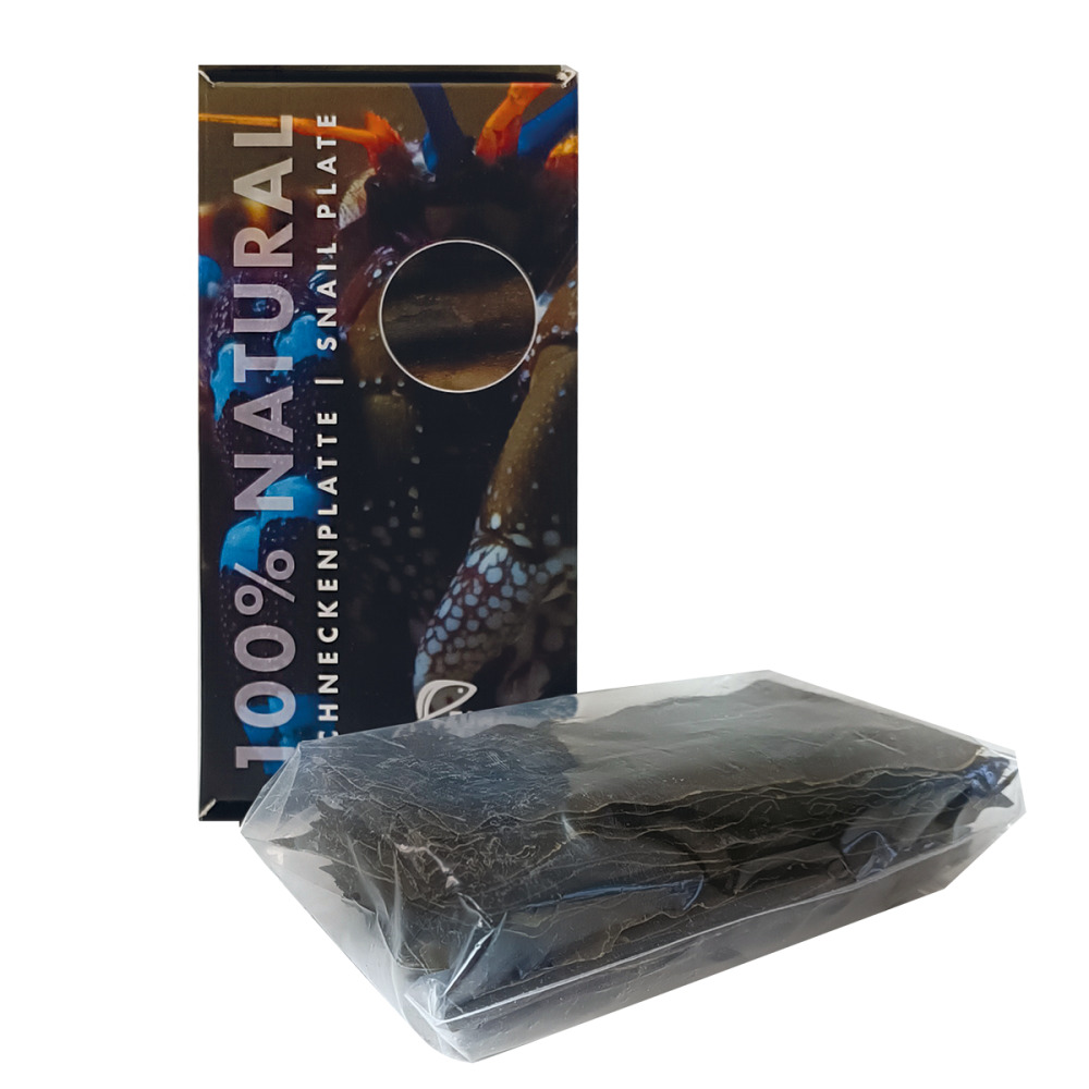 FAUNA MARIN Schneckenplatte, 100 % natürlich, für Schnecken & Aquarientiere, schwarze Platte, eingeschweißt in transparenter Folie.