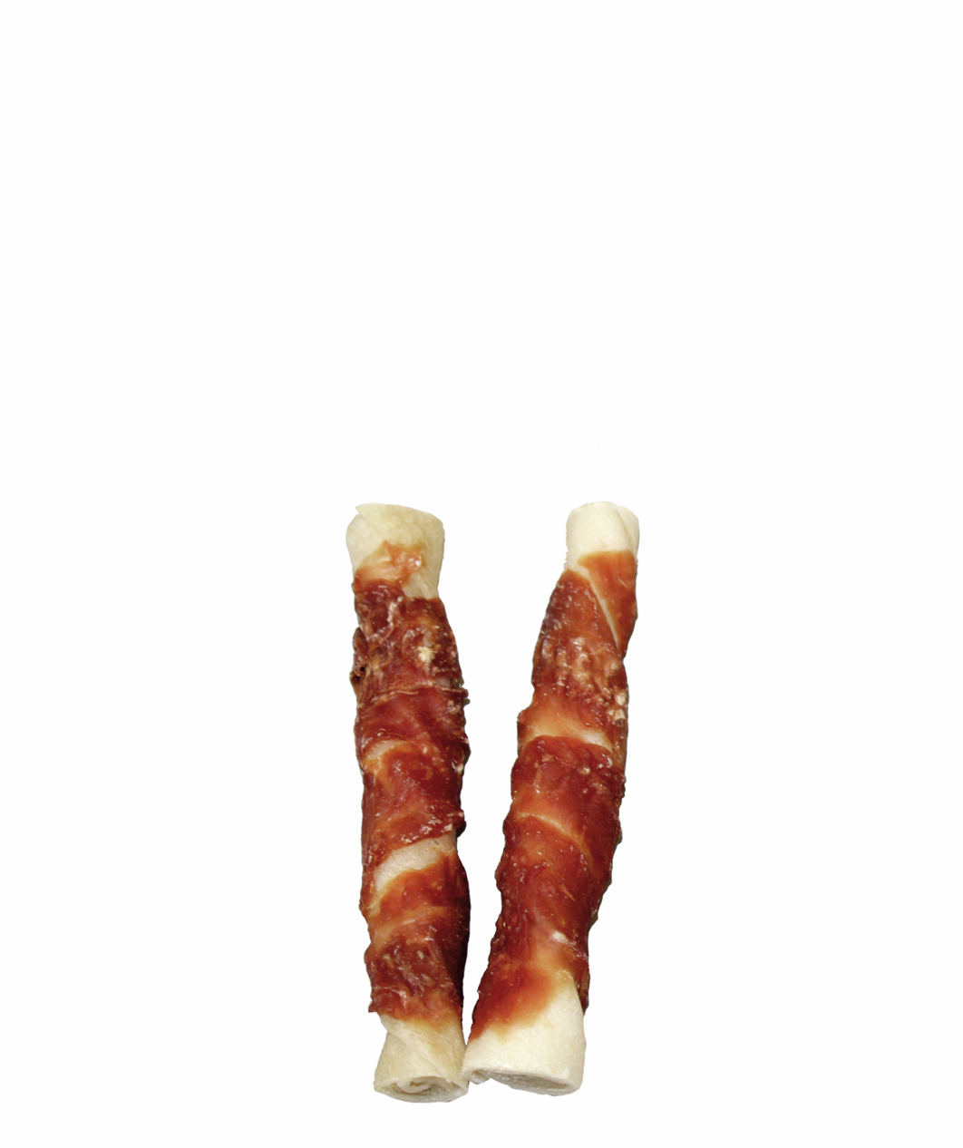 StarSnack Kausnacks für Hunde: gedrehte Rinderhaut-Sticks mit Hähnchen, ideal für mittelgroße/große Hunde, Menge nicht sichtbar.