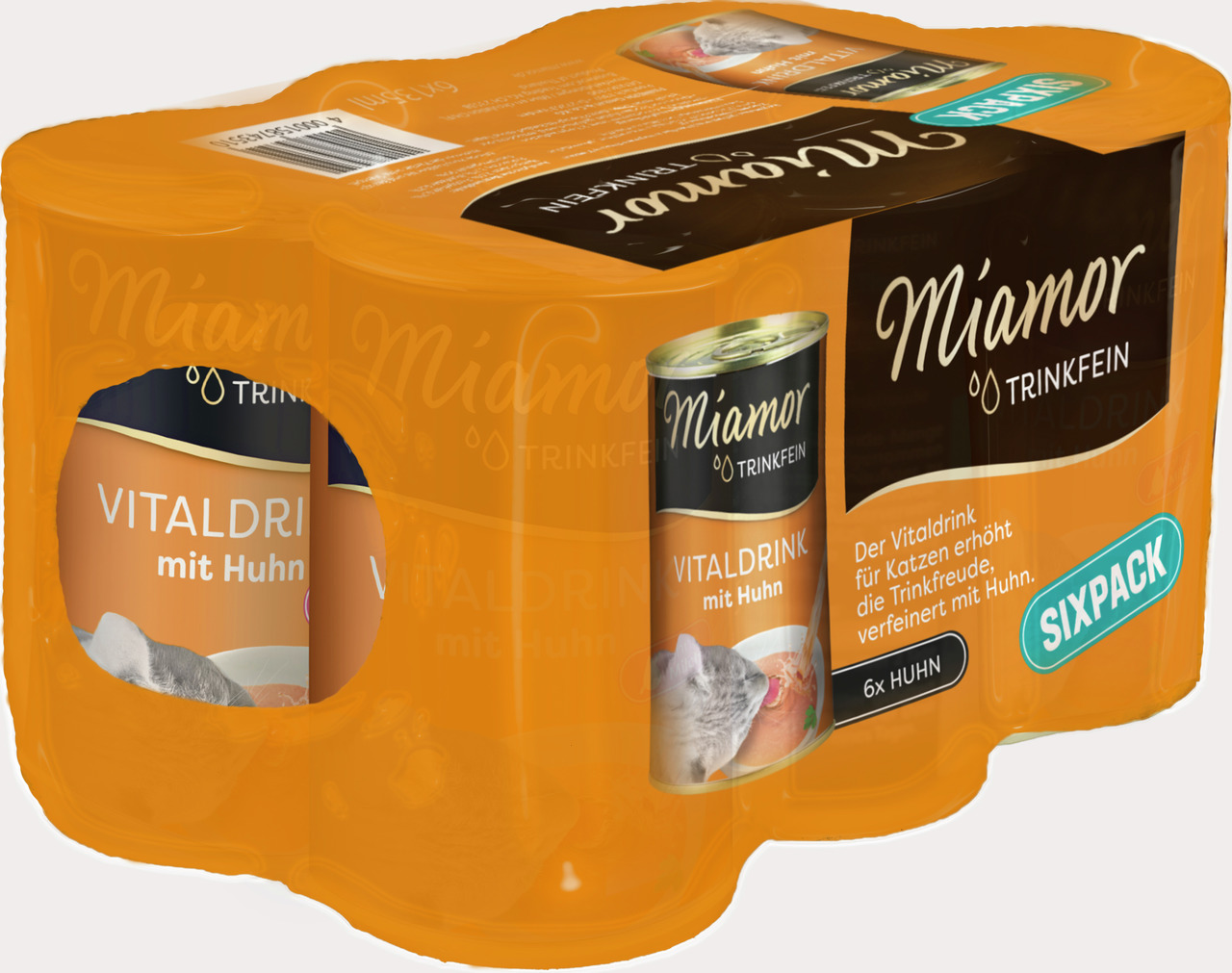 Miamor Trinkfein Vitaldrink Huhn, für Katzen, steigert Trinkfreude, 6x Dose, hochwertige Ergänzungsnahrung.