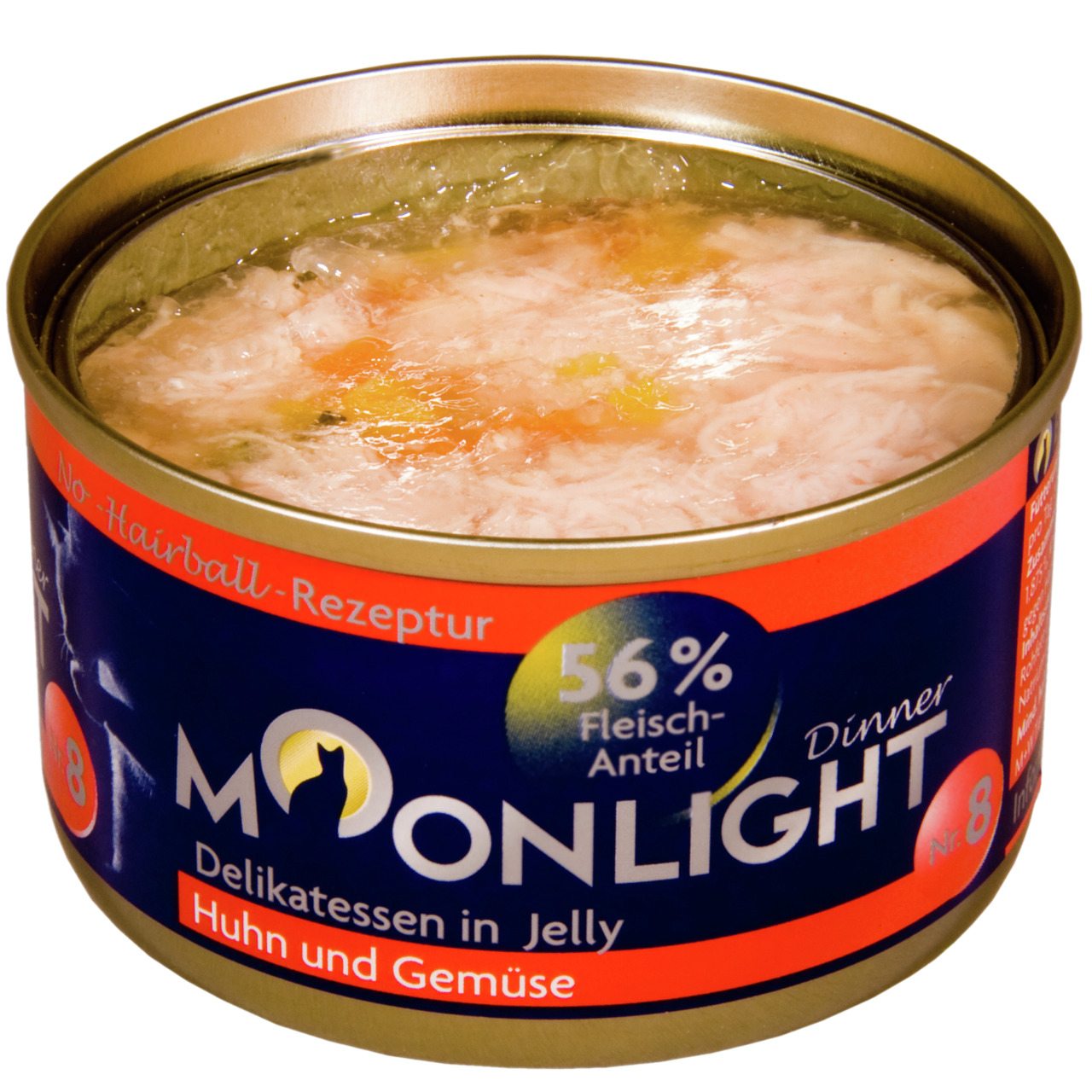 Sparpaket 48 x 80 g Moonlight Dinner Nr. 8 Huhn und Gemüse in Jelly Katzen Nassfutter