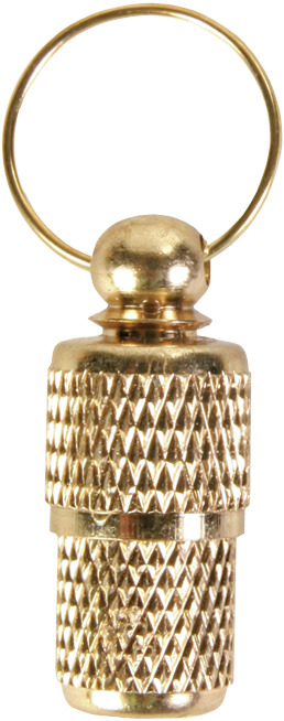 TRIXIE Adressanhänger für Hunde & Katzen, zylindrisch, Metall, geriffelt, mit Schlüsselring, ideal für Adressdaten.