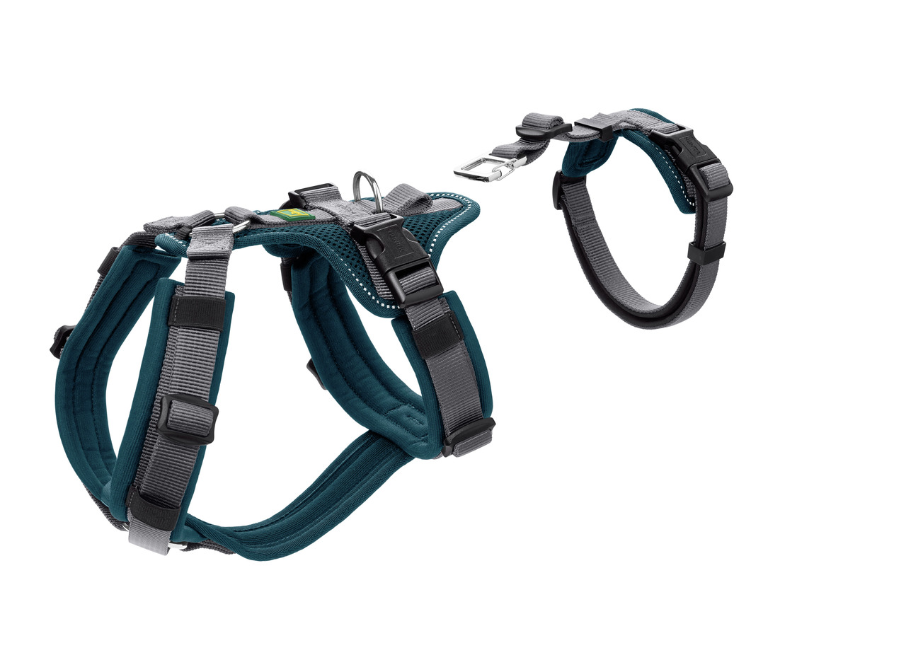 HUNTER Geschirr "Divo" für Hunde, Petrol, ergonomisch, gepolstert, verstellbar, reflektierend, für alle Größen, hoher Komfort, stabil.