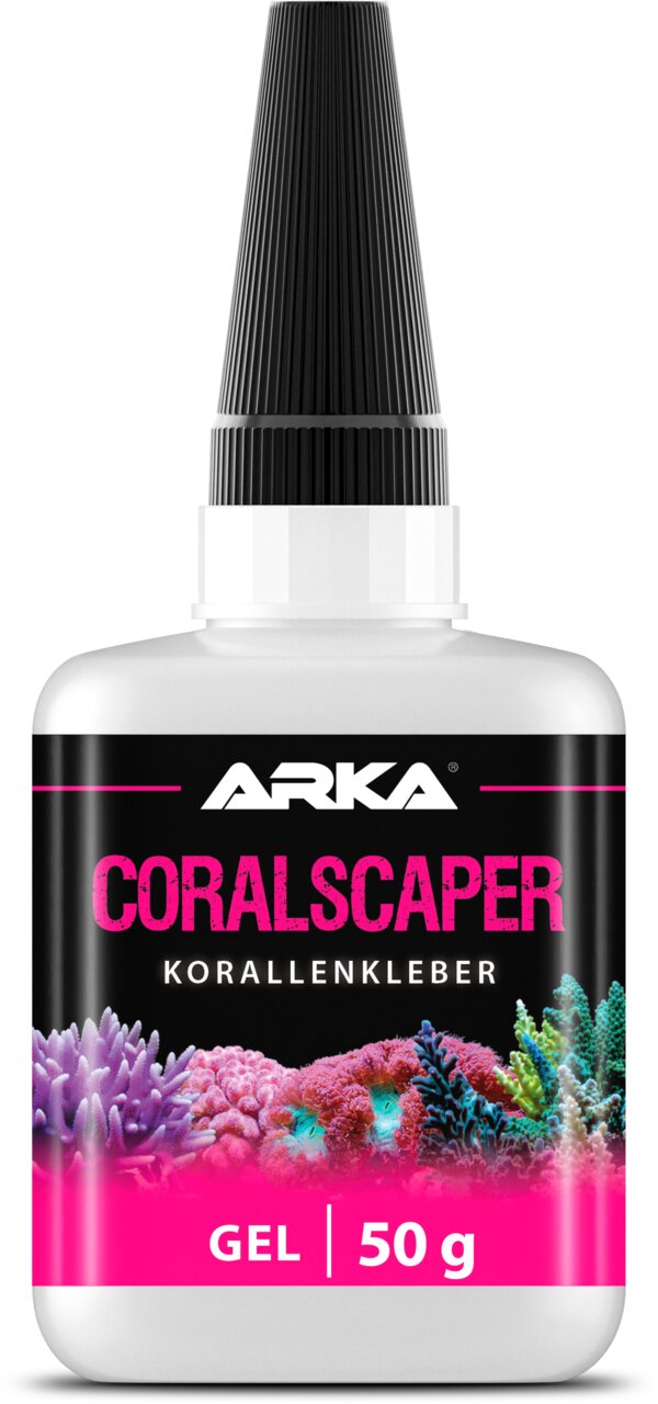 ARKA Coralscaper Korallenkleber Gel für Meerwasseraquarien, zum Befestigen von Korallen und Riffdeko, 50 g.