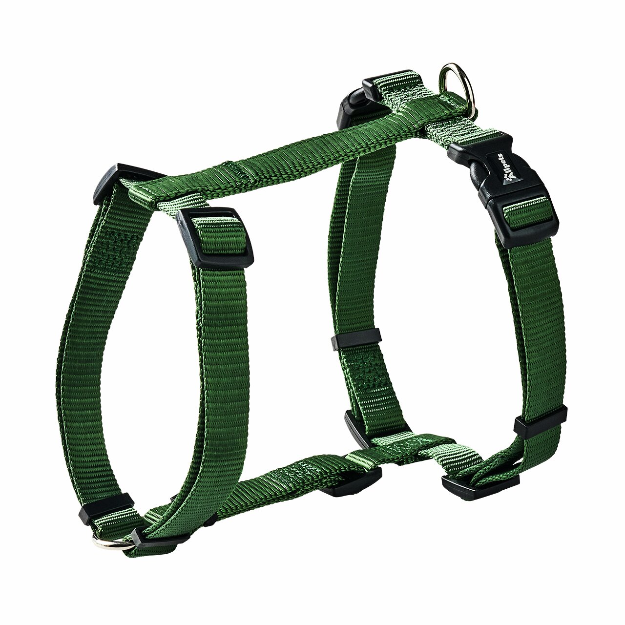 Allpets Hundegeschirr, grün, Nylon, verstellbar, für alle Hunde, mit Metallring u. Kunststoffverschlüssen, ideal für Training-Spaziergänge.