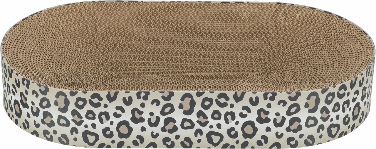 Katzensofa von TRIXIE, Kratzmöbel für Katzen, aus Pappe, mit Leopardenmuster, langlebig und ideal zum Krallenwetzen.