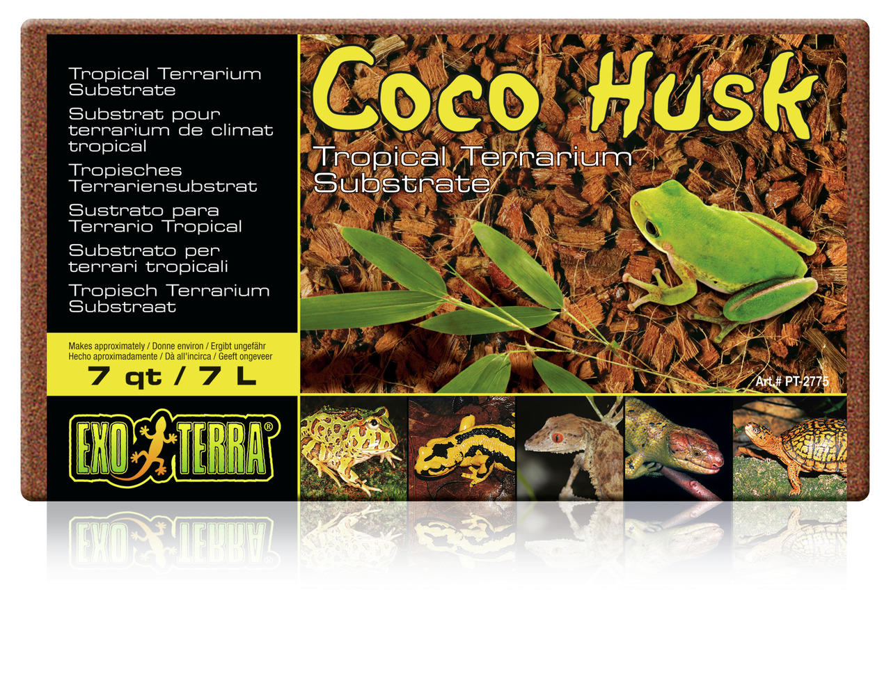 Exo Terra Coco Husk Substrat, trop. Terrarien, für Reptilien, Amphibien & Wirbellose, 7 L, ideal für trop. Terrarien.