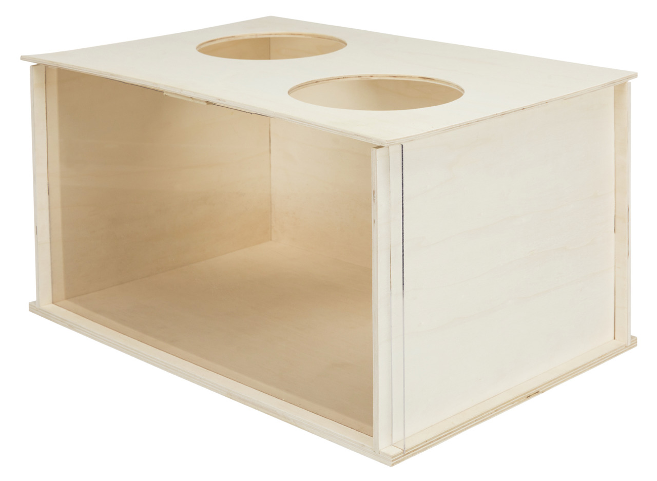 TRIXIE Kleintierhöhle, Holz, für Kaninchen-Meerschweinchen, 2 Eingänge, Rückzugsort, artgerechte Haltung, Beschäftigung.