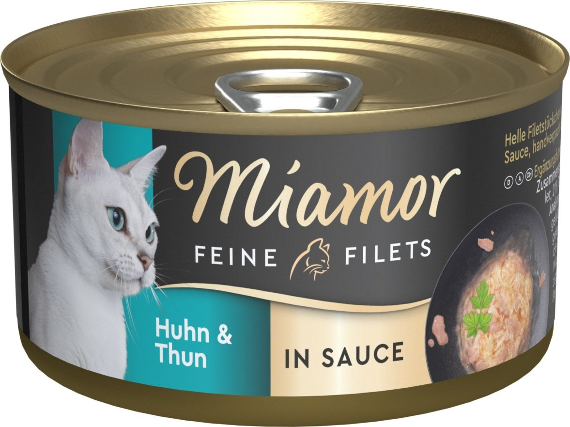 Miamor Feine Filets in Sauce, Huhn & Thun, für Katzen.