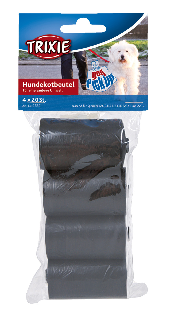 Sparpaket 2 x 4 x 20 Stück Trixie Hundekotbeutel schwarz Hygiene