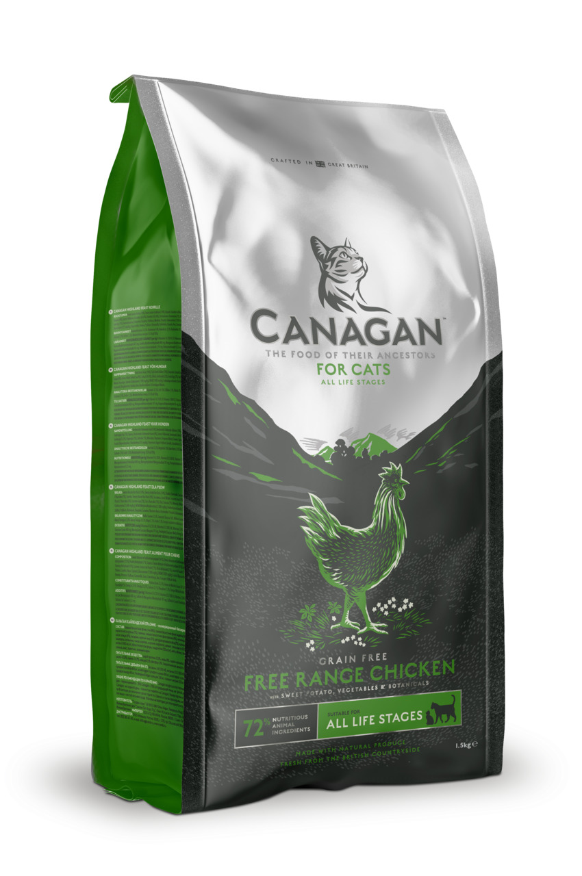 Canagan Free Range Chicken, 1,5 kg, getreidefreies Premiumfutter für Katzen, Freilandhuhn, Süßkartoffeln, Gemüse & Kräuter.