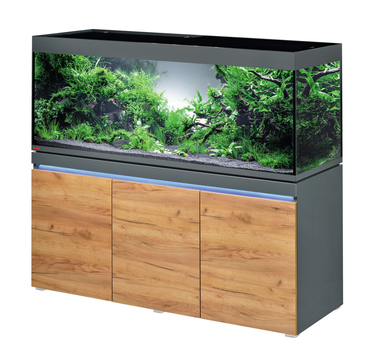 EHEIM Vivaline LED 240, 240L Aquarium+Unterschrank, LED-Licht, Holzoptik, für Aquaristik-Fans, ideal für Fische+Pflanzen.