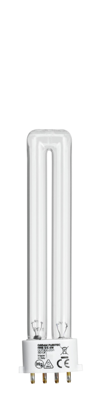 EHEIM Ersatzlampe, für Aquarienfilter, effektive Wasseraufbereitung, U-Form, weißer Sockel mit Metallkontakten.