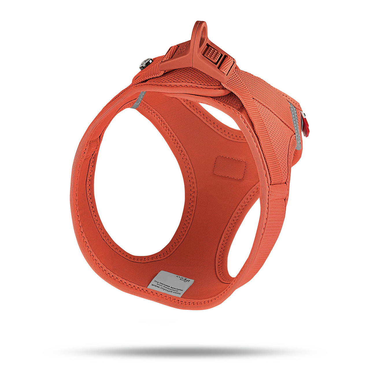 Curli Vest Air-Mesh Hundegeschirr, orange, für kl.-mittelgr. Hunde, atmungsaktiv, reflektierend, leicht, ideal für Outdoor, Spaziergänge.