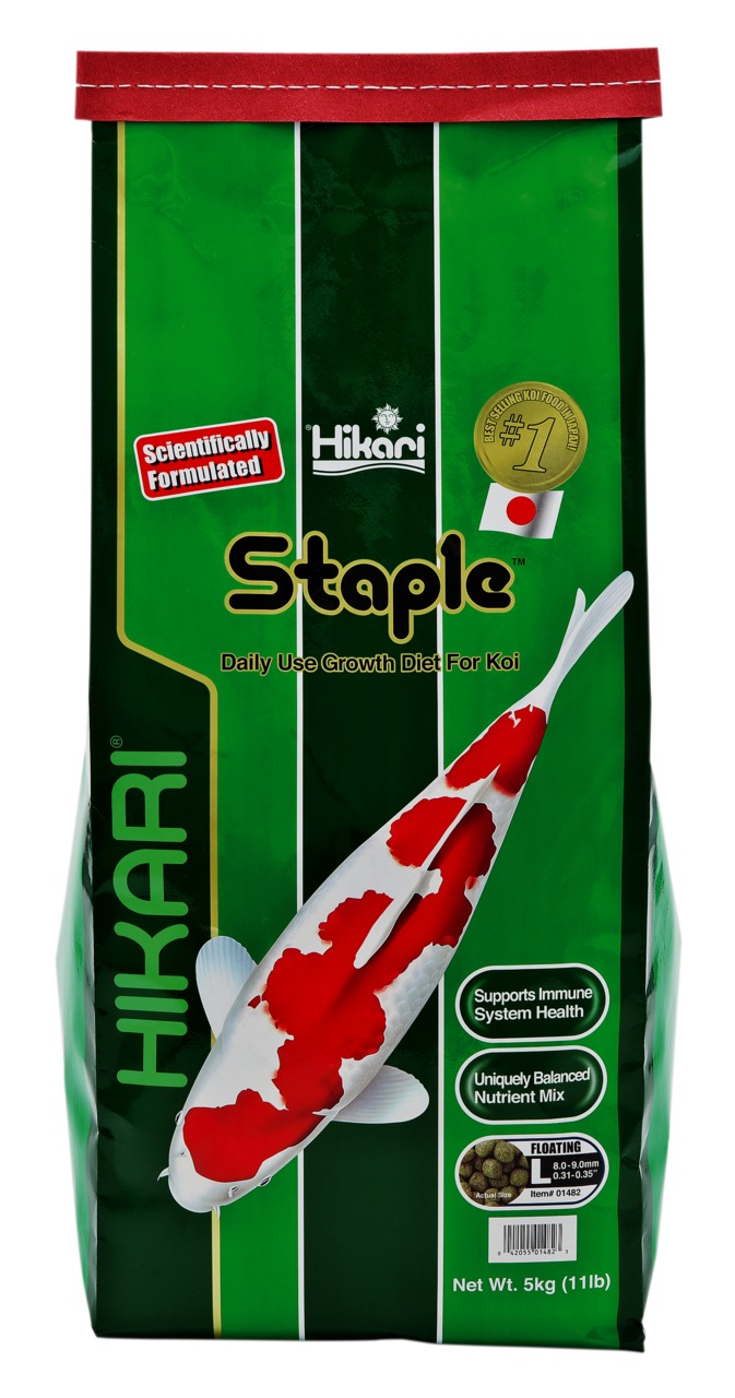 Hikari Staple, Koi-Fischfutter, 5 kg, tägliche Wachstumsdiät, stärkt Immunsystem, ausgewogene Nährstoffe, für gesunde Koi.