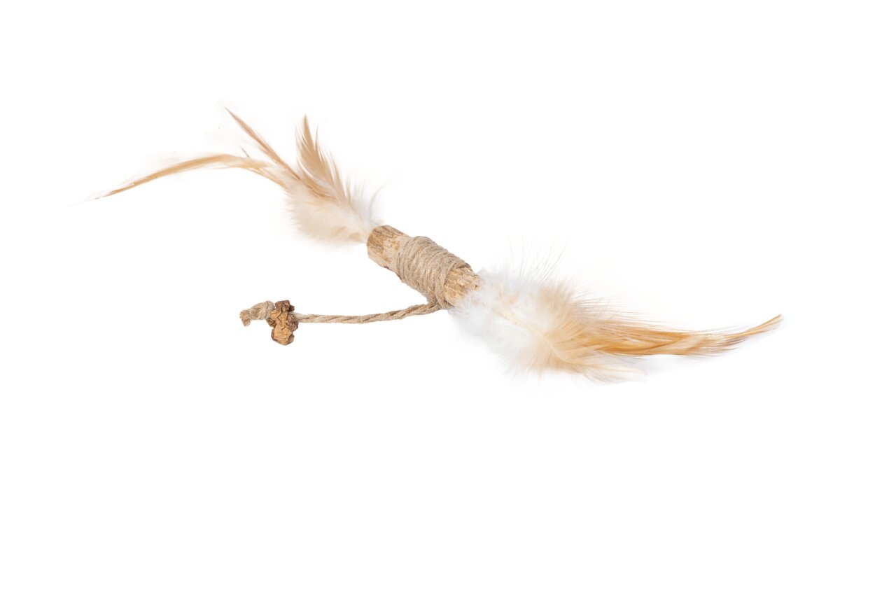 Quapas Katzenspielzeug, Sisalseil & Federn, fördert Jagdinstinkt, Beschäftigung & mentale Stimulation.