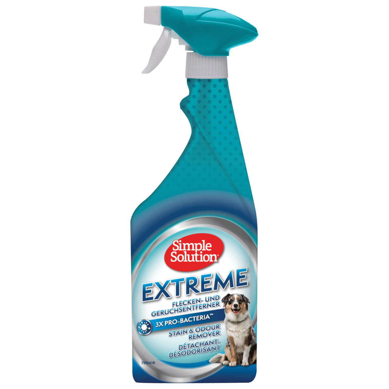 Simple Solution Extreme Flecken- & Geruchsentferner, 750 ml, für Haustierbesitzer, 3x Pro-Bakterien, effektive Reinigung.