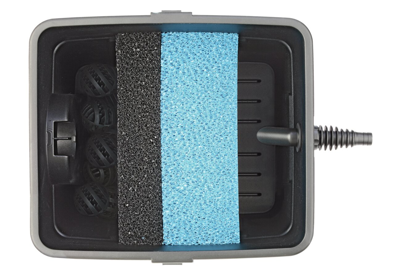 Pontec MultiClear Set 8000, Teichfilter für Teiche bis 8000 L, mech.+bio. Filtermedien, inkl. Schlauchanschluss, kompakt & robust.