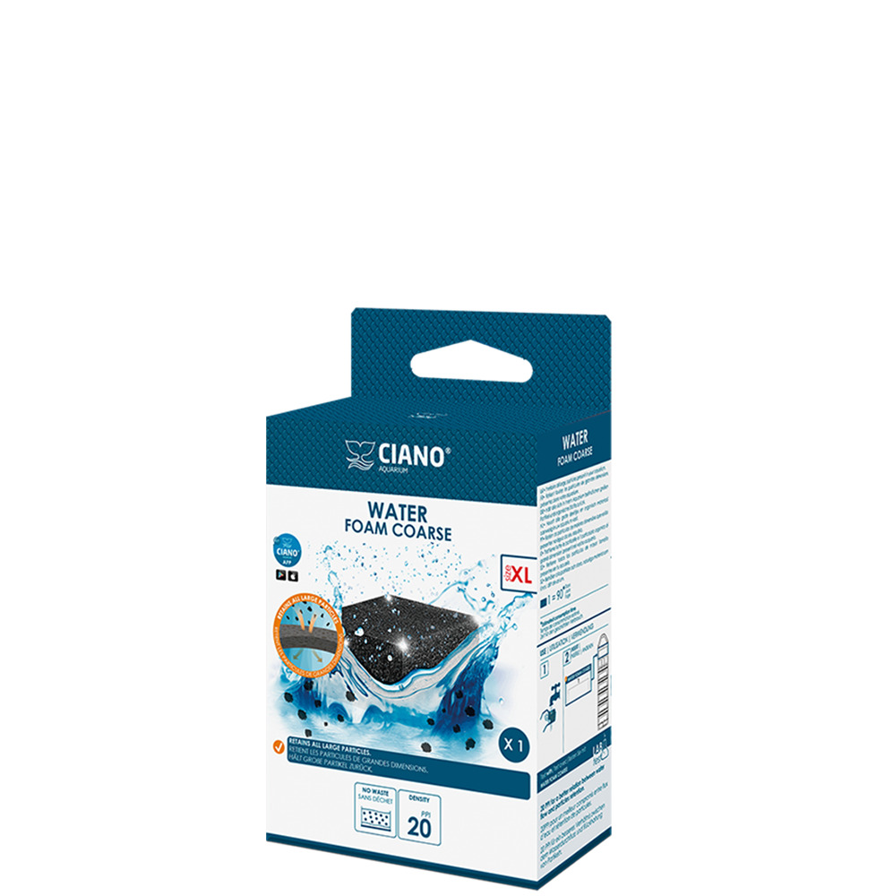 Ciano Water Foam Coarse XL: Grober Filterschaum (20 ppi) für XL-Aquarienfilter, ideal für effektive Wasserfiltration.