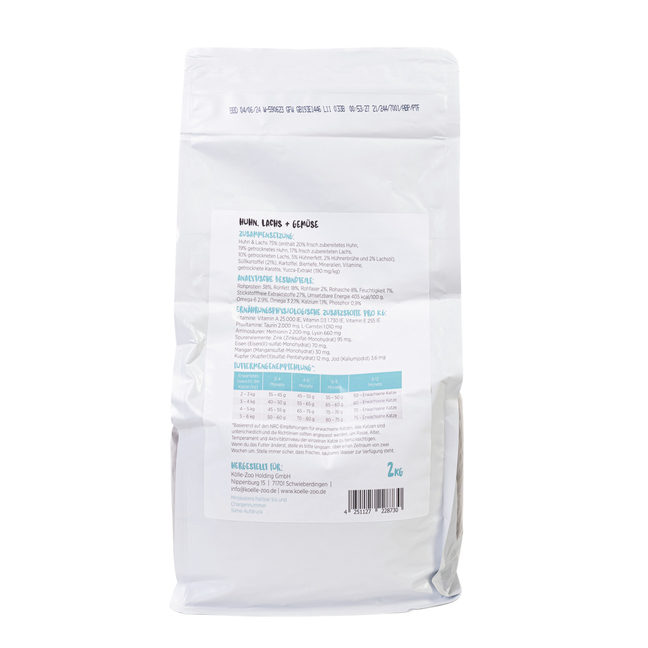 Köber’s MINCAS HÄPPCHEN: Trockenfutter für Katzen, Huhn, Lachs & Gemüse, 2 kg, hochwertige Zutaten & ausgewogene Rezeptur.