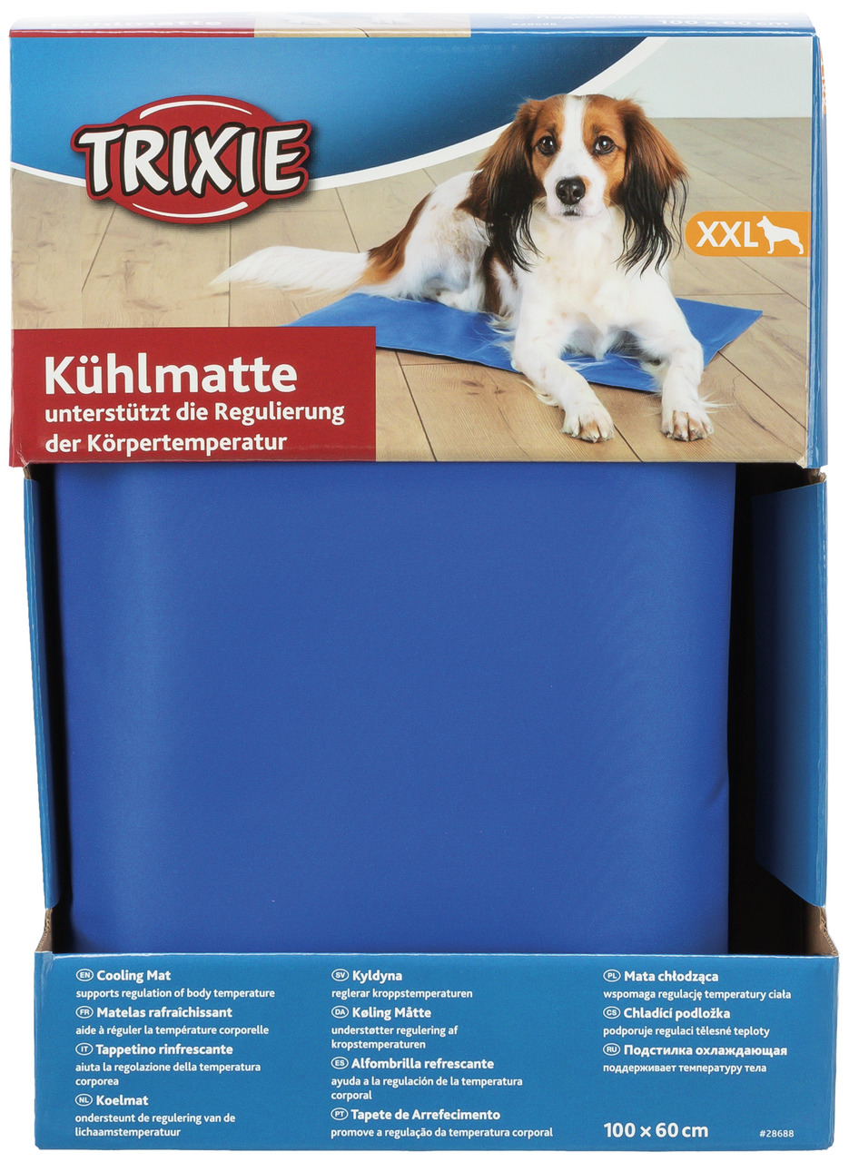 TRIXIE Kühlmatte XXL für Hunde, blau, 100x60 cm, kühlt ohne Strom, ideal an heißen Tagen, leicht zu reinigen.