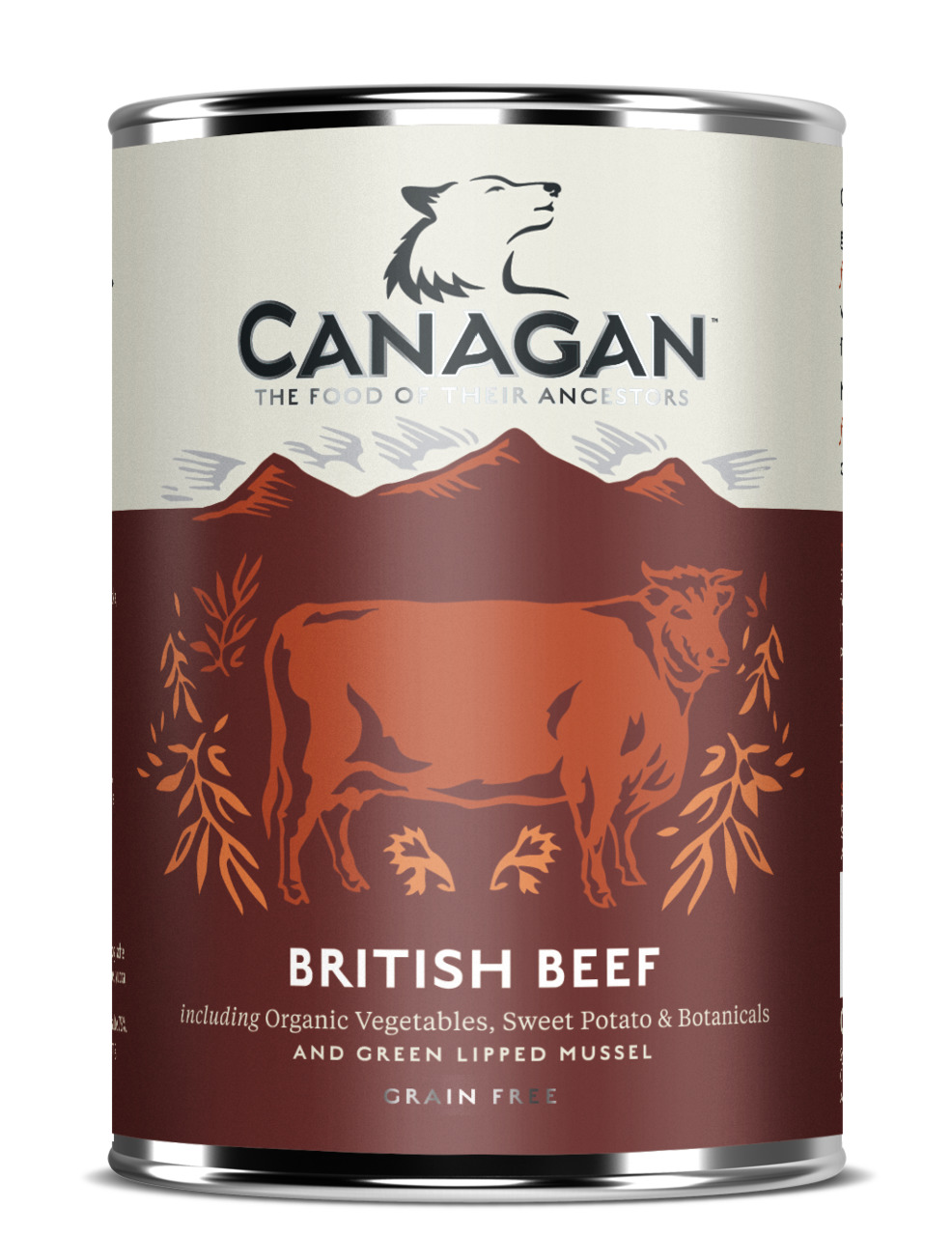 Canagan British Beef Hundefutter, brit. Rind, Bio-Gemüse, Süßkartoffeln, botan. Zutaten, Grünlippmuschel, getreidefrei, nat. Ernährung.