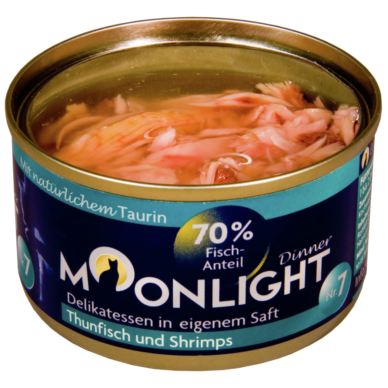 Moonlight Dinner Nr. 7 Thunfisch und Shrimps in eigenem Saft Katzen Nassfutter 80 g