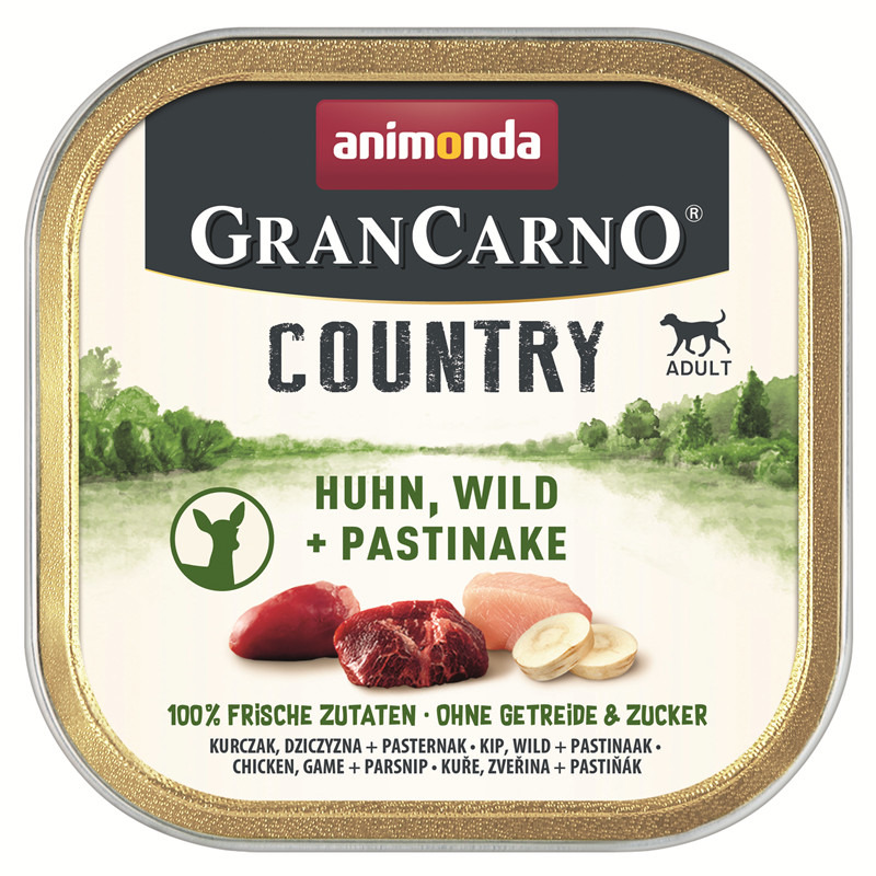 animonda Country Adult Huhn+Wild+Pastinake GranCarno 150 Gramm Hundenassfutter