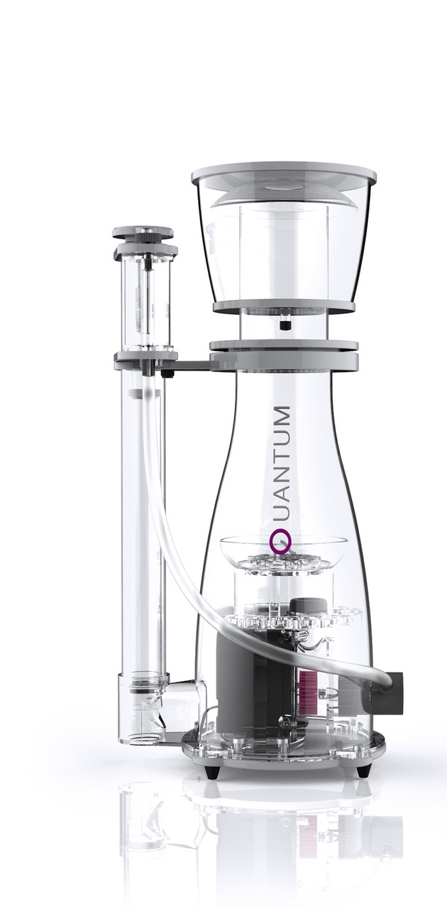 Nyos Quantum 160 Abschäumer, für Meerwasseraquarien, entfernt organ. Abfälle effizient, Acrylglas, modernes Design, starke Pumpe.