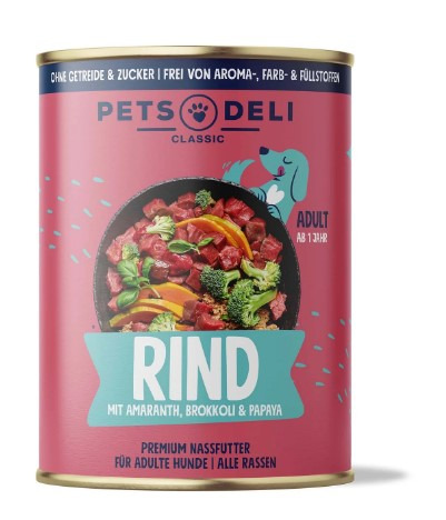 Pets Deli Rind/Brokkoli 800 Gramm Hundenassfutter