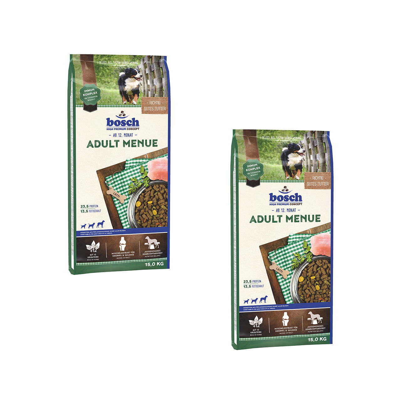 Sparpaket bosch Adult Menue 2 x 15kg Hundetrockenfutter