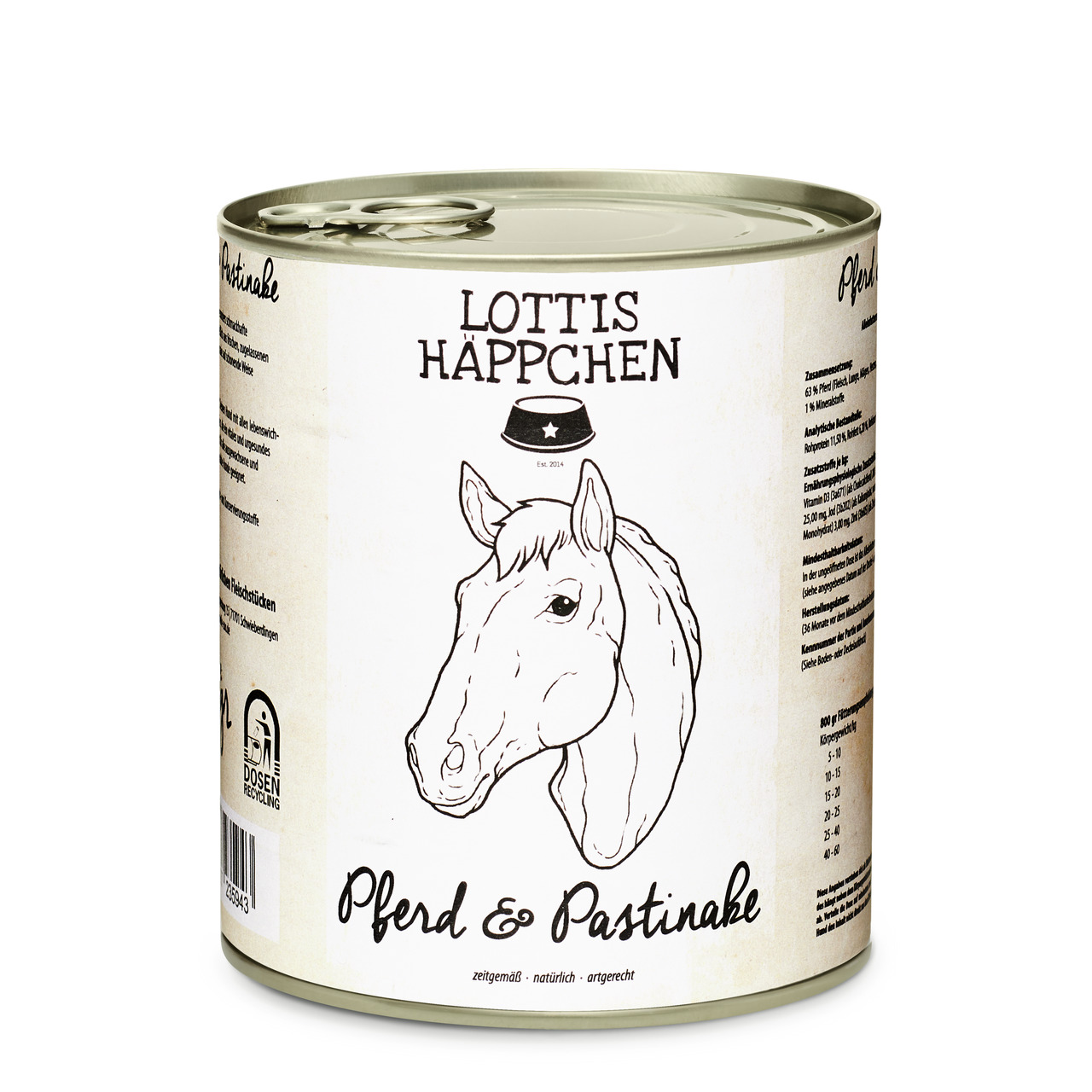 Lottis Häppchen, Pferd & Pastinake, für Hunde, nat. & artgerechte Ernährung, 800 g.