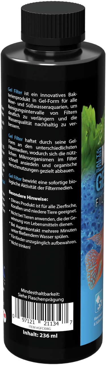 MICROBE-LIFT Gel Filter, 236 ml, für Meer-/Süßwasseraquarien, innovatives Bakterienprodukt in Gel-Form, Anwendungshinweise inkl.