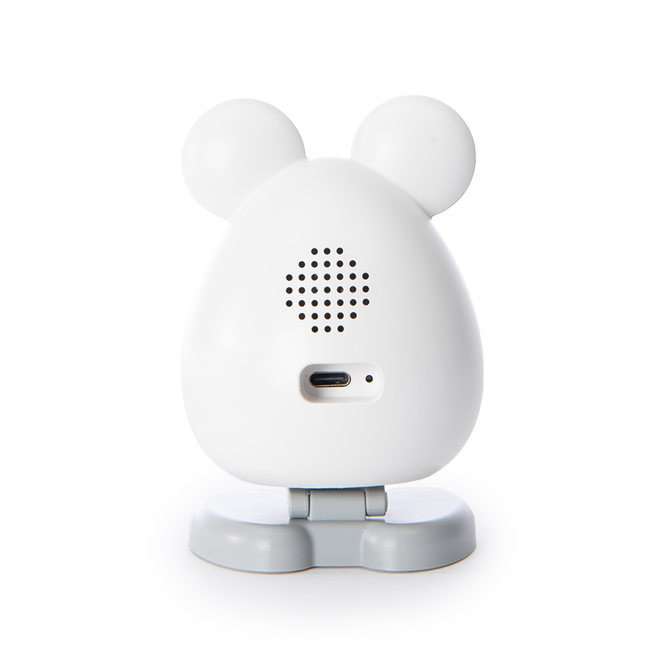 Das Bild zeigt den Catit PIXI Smart Feeder, ein innovatives Produkt für Katzenbesitzer. Es handelt sich um einen weißen, mausförmigen Futterspender mit USB-C-Anschluss und integriertem Lautsprecher. Der Feeder ist speziell für Katzen entwickelt und ermögl