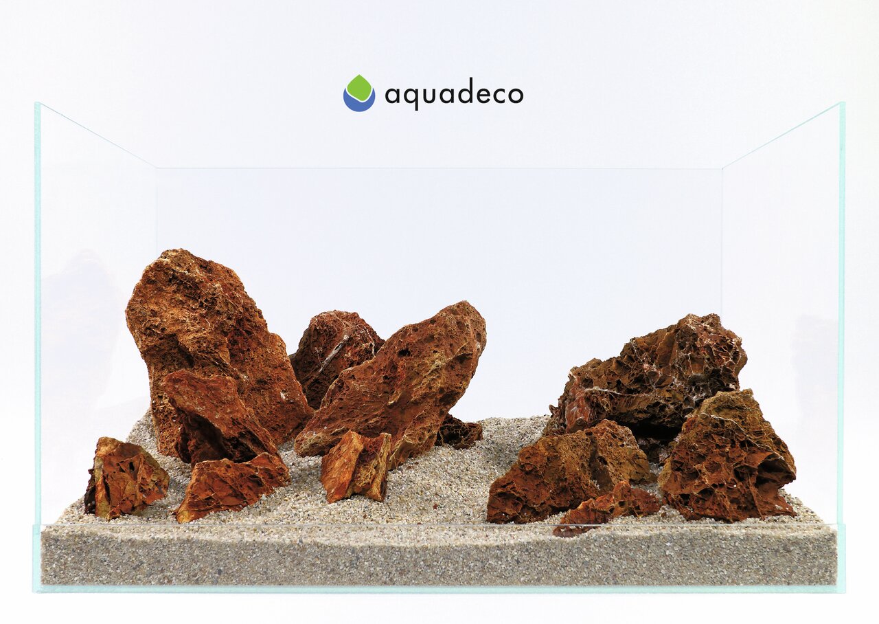 Aquadeco Aquarien-Set, rotbraune Gesteinsformationen, ideal für naturnahe Unterwasserlandschaften, für Aquaristik-Enthusiasten.