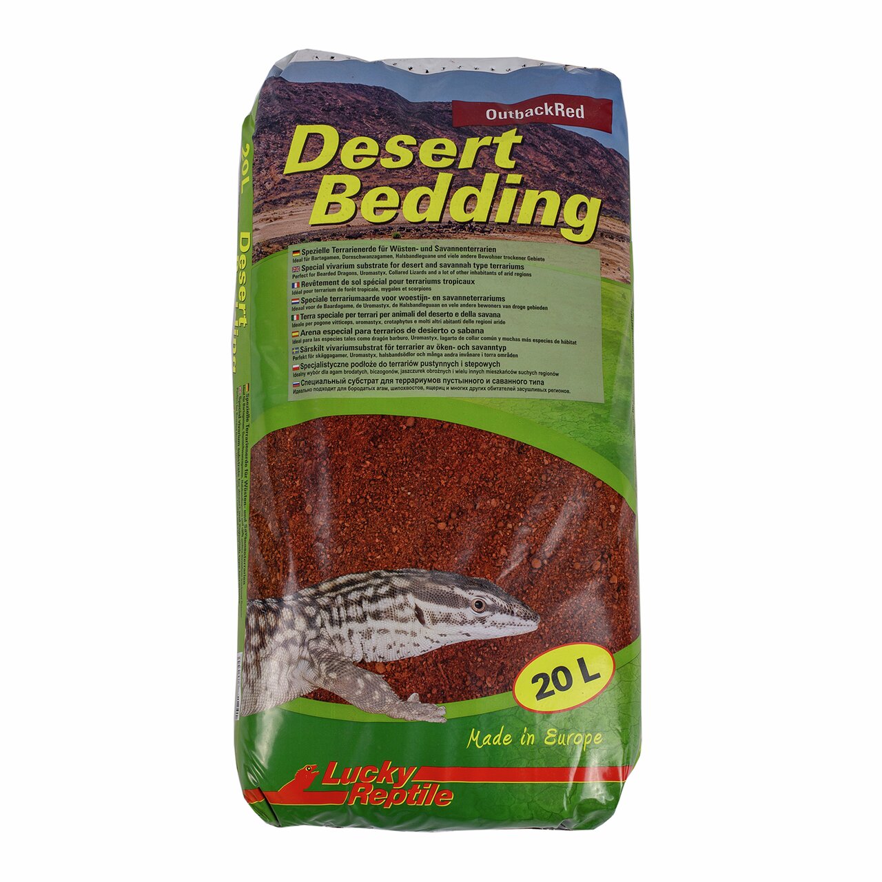 Lucky Reptile Desert Bedding Outback Red, 20 L, Terrariensubstrat f. Wüsten-/Savannenterrarien, ideal f. Reptilienhalter.