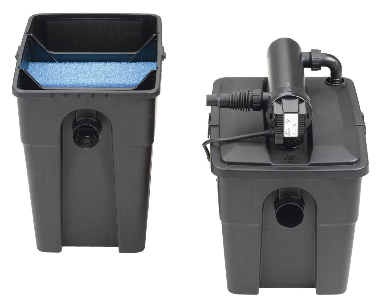Pontec MultiClear Set 8000, Teichfilter-Set f. Gartenteiche, m. UVC-Klärer, f. Teiche bis 8000 L, inkl. Filter u. Pumpenanschluss.