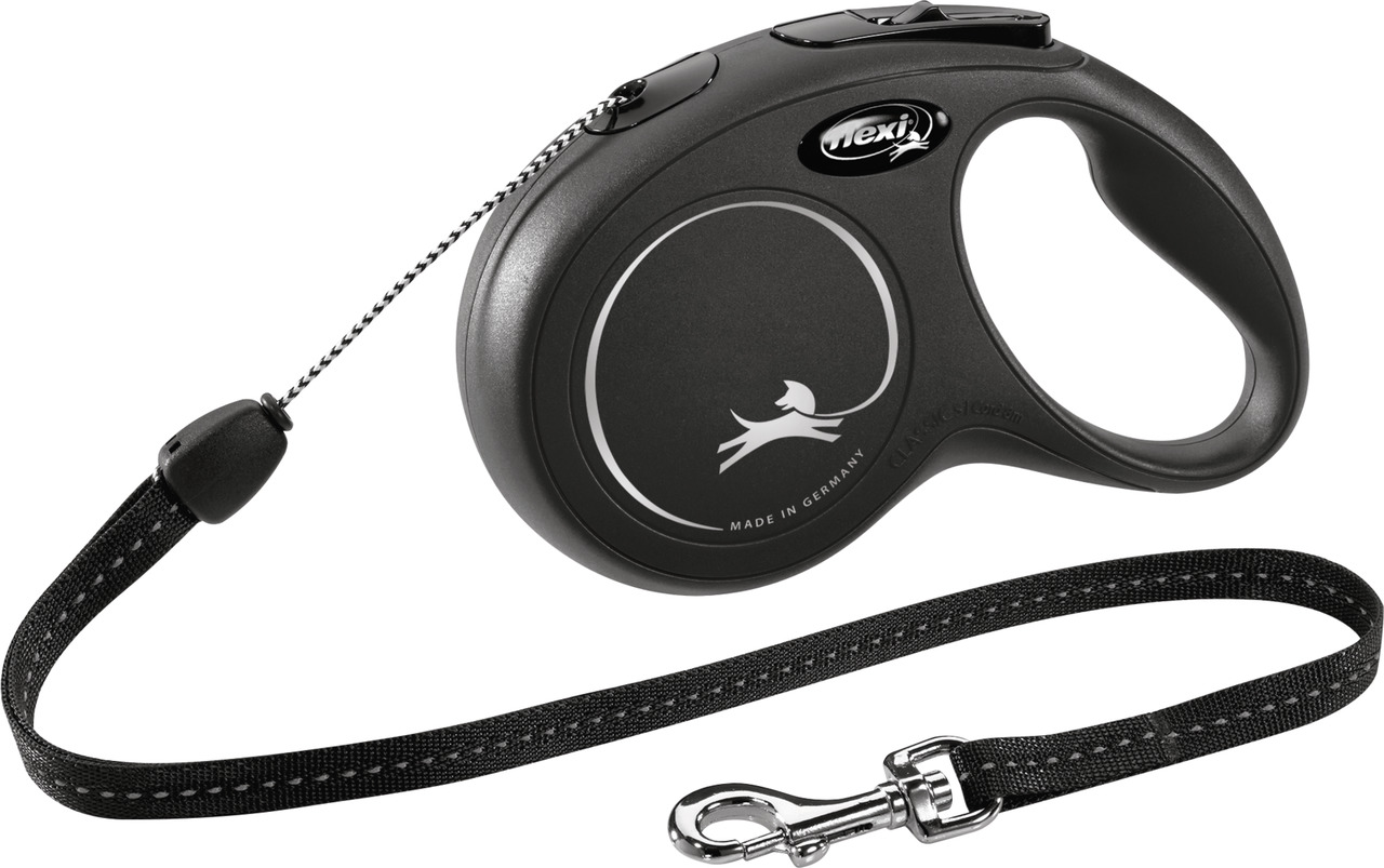 flexi New CLASSIC Seil S 8 Meter schwarz Roll-Leine für Hunde