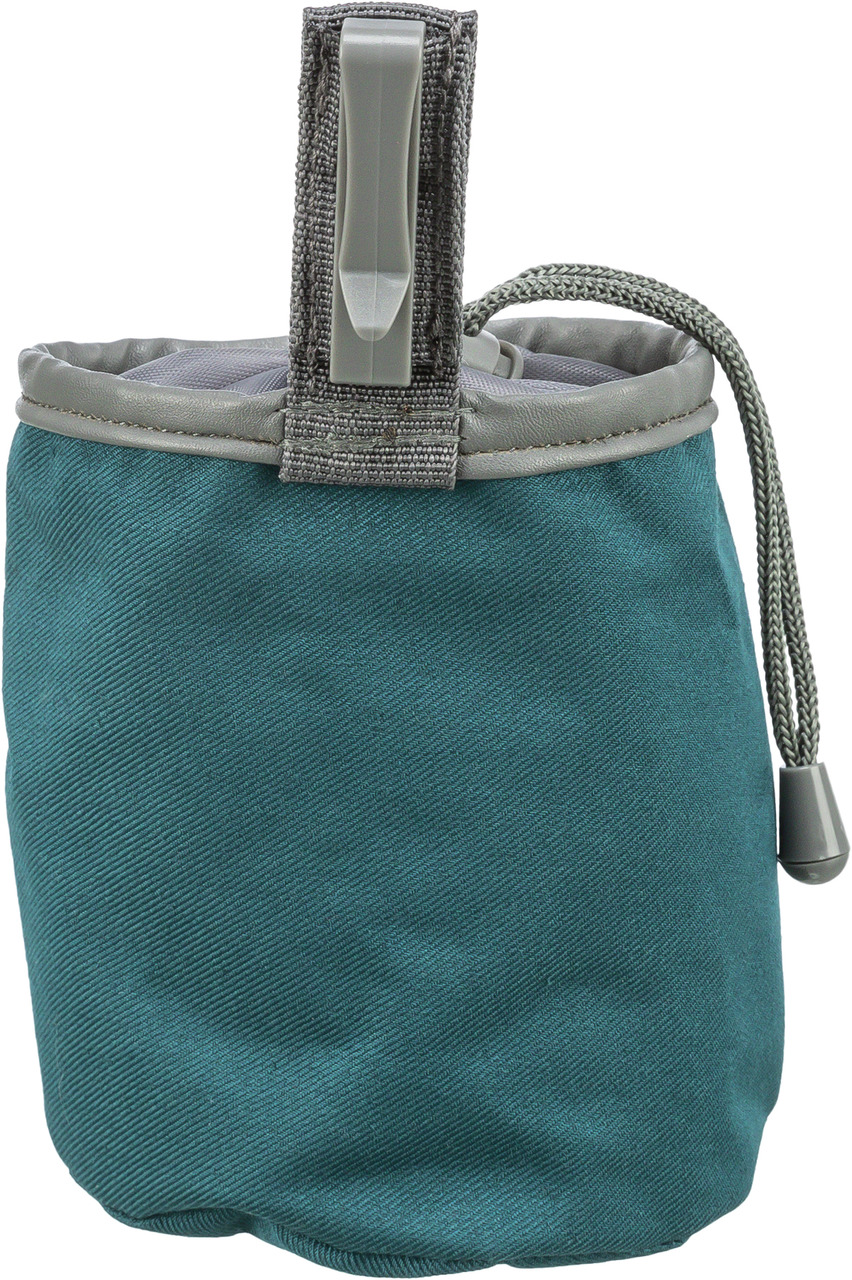 TRIXIE Dog Activity Leckerlibeutel, petrol/grau, für Hundebesitzer, ideal für Training/Spaziergang, Clip+Kordelzug, praktisch.