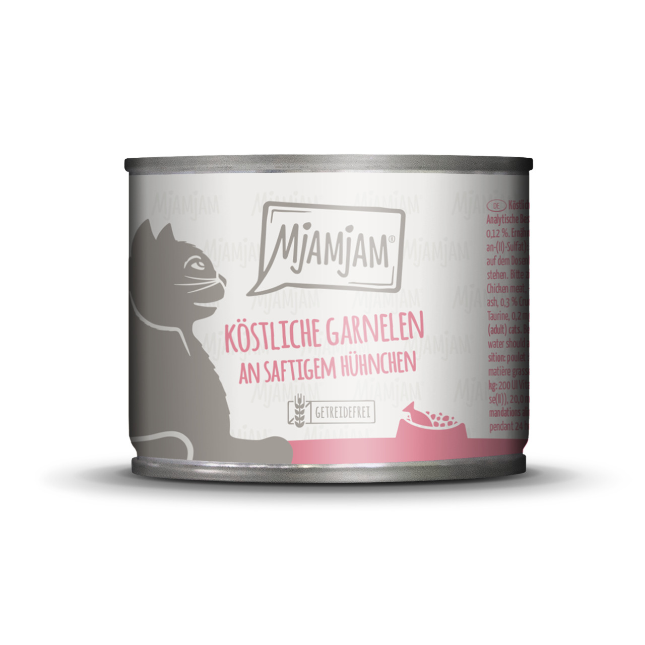 Mjamjam Katzenfutter, Köstliche Garnelen & Hühnchen, getreidefrei, 200 g, hochwertige Zutaten, artgerechte Ernährung.