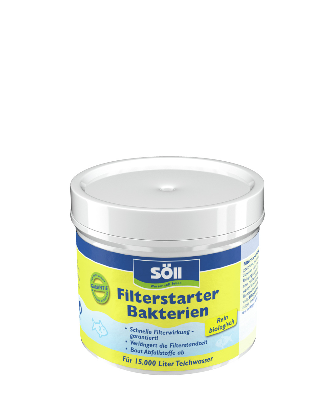 Söll Filterstarter Bakterien, für Teichbesitzer, reinigt biologisch bis 15.000 l, schnelle Filterwirkung, verlängert Filterstandzeit.
