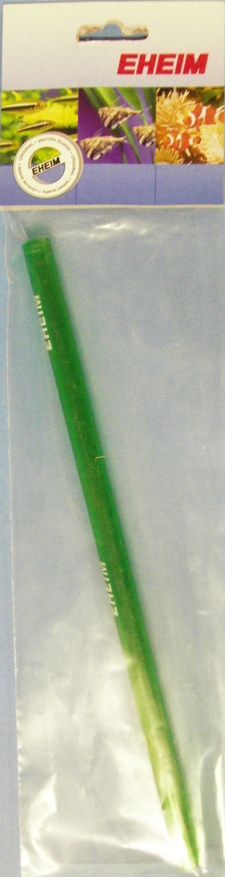 EHEIM Zubehörteil für Aquarien, grünes Kunststoffrohr, Zielgruppe: Aquarienbesitzer, in transparenter Plastikverpackung.